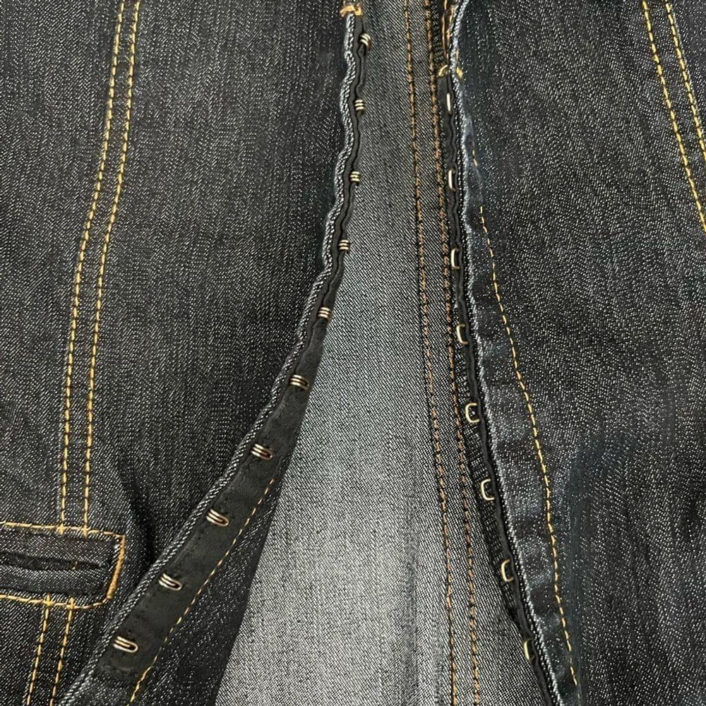 Bisou Bisou Y2K Petite S Dark Wash Denim Blazer Longline Jacket - Picture 9 of 11